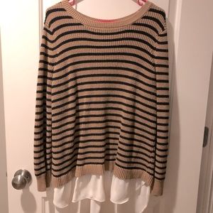 Loft striped sweater with faux layer